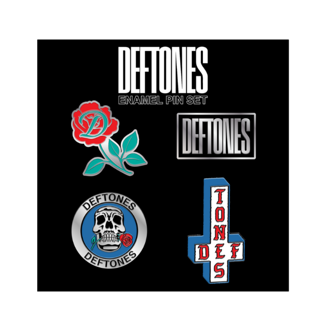 skull & roses pin set