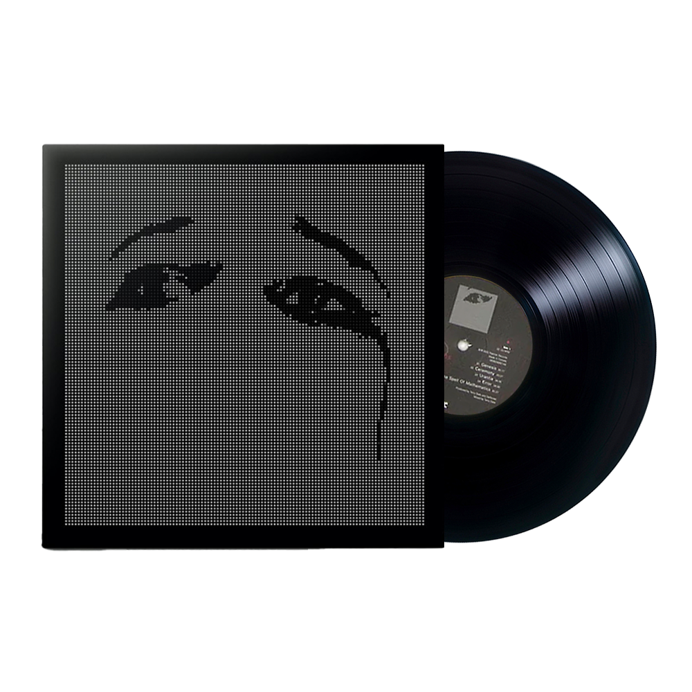 Vinyl record album with a minimalist cover design featuring stylized eyes.