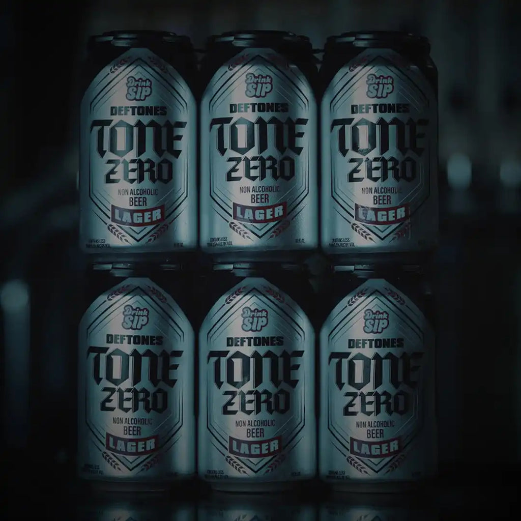 Six cans of non-alcoholic lager.